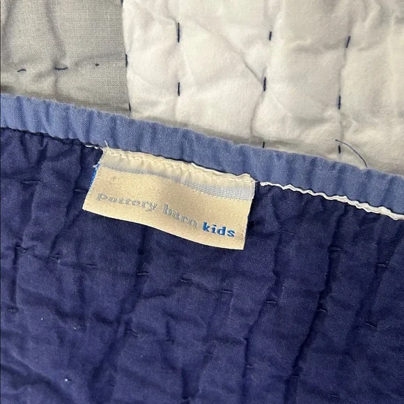 Pottery Barn Kids Transportation Quilt Multicolor Navy Blue Cotton PBK - Picture 3 of 11